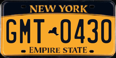NY license plate GMT0430