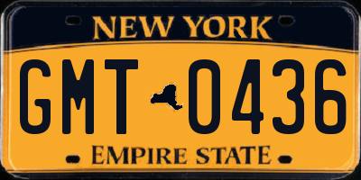 NY license plate GMT0436