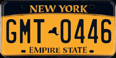 NY license plate GMT0446