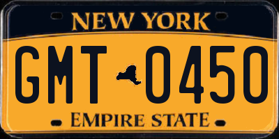 NY license plate GMT0450