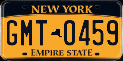 NY license plate GMT0459
