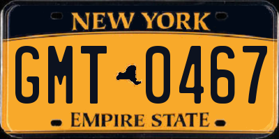 NY license plate GMT0467