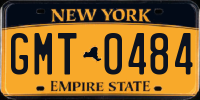 NY license plate GMT0484