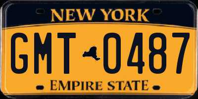 NY license plate GMT0487