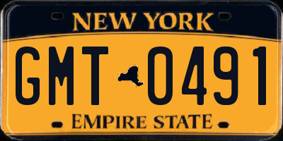 NY license plate GMT0491