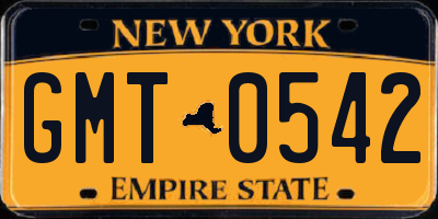 NY license plate GMT0542