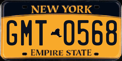 NY license plate GMT0568