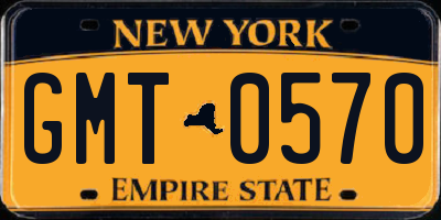 NY license plate GMT0570