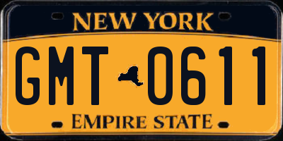 NY license plate GMT0611