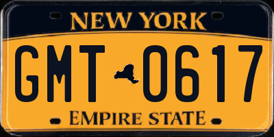 NY license plate GMT0617