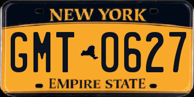 NY license plate GMT0627