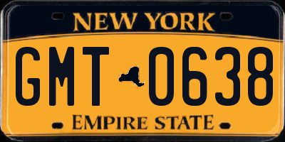NY license plate GMT0638