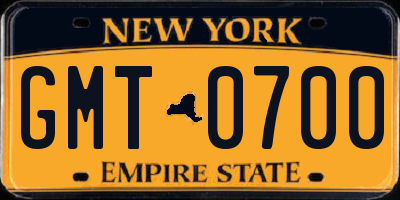 NY license plate GMT0700