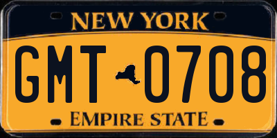 NY license plate GMT0708