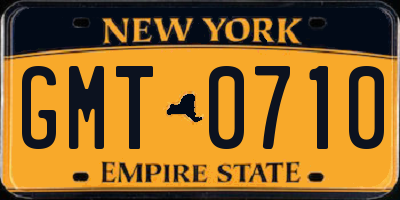 NY license plate GMT0710