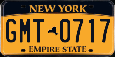 NY license plate GMT0717