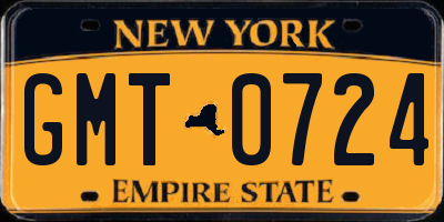 NY license plate GMT0724