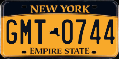 NY license plate GMT0744