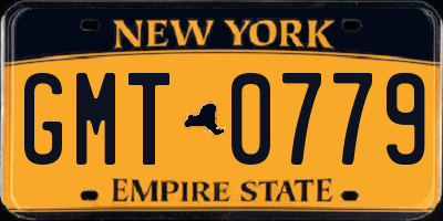 NY license plate GMT0779