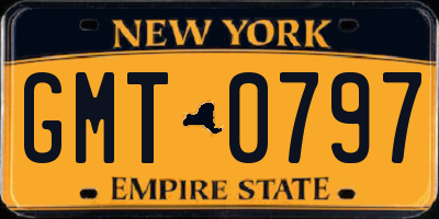 NY license plate GMT0797
