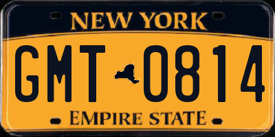 NY license plate GMT0814