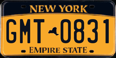 NY license plate GMT0831