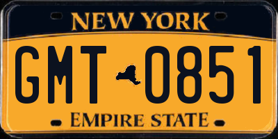 NY license plate GMT0851