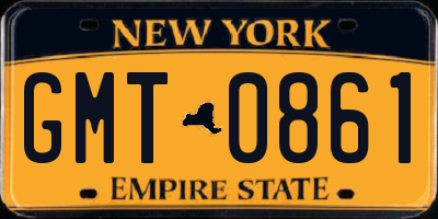 NY license plate GMT0861