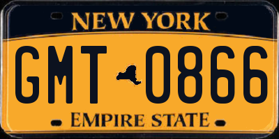 NY license plate GMT0866