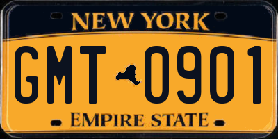 NY license plate GMT0901