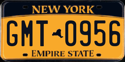 NY license plate GMT0956