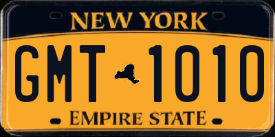 NY license plate GMT1010