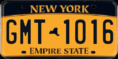 NY license plate GMT1016