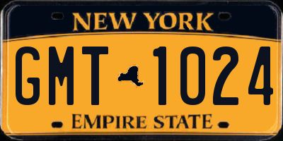 NY license plate GMT1024