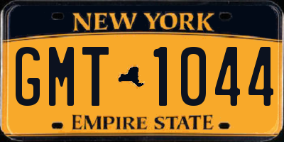 NY license plate GMT1044