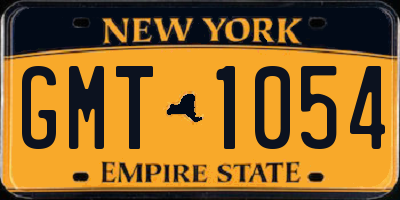 NY license plate GMT1054