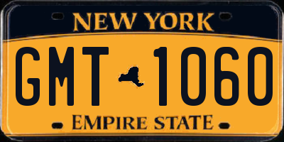 NY license plate GMT1060