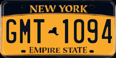 NY license plate GMT1094