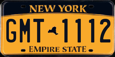NY license plate GMT1112