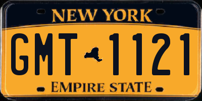 NY license plate GMT1121