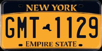 NY license plate GMT1129