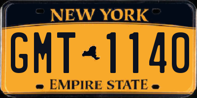 NY license plate GMT1140