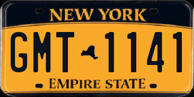 NY license plate GMT1141