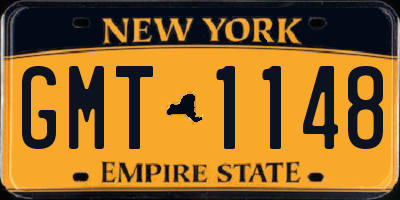 NY license plate GMT1148