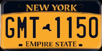 NY license plate GMT1150