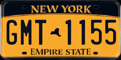 NY license plate GMT1155