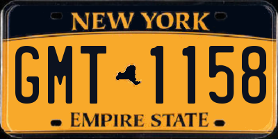NY license plate GMT1158