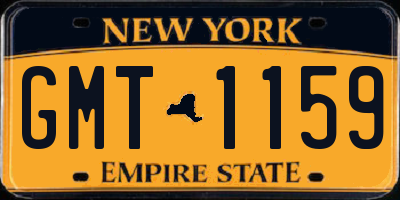 NY license plate GMT1159