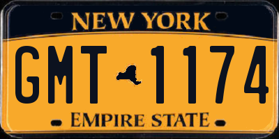 NY license plate GMT1174