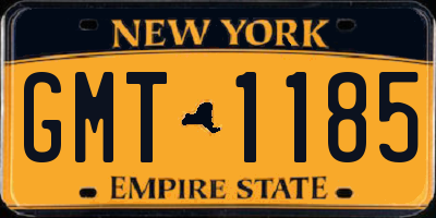 NY license plate GMT1185